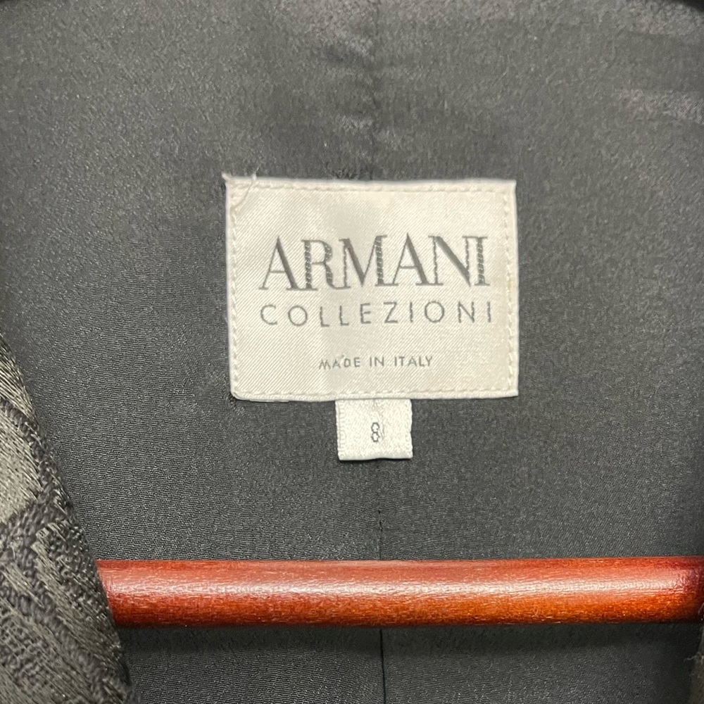 Armani Collezioni Antinea SRL Black Jacquard Blazer Made In Italy - Picture 8 of 12